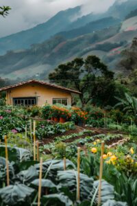 jardim-sustentavel-fotorrealista-com-plantas-cultivadas-em-casa-2-200x300 A Ilusão da Autossuficiência: Porque Tantos Desistem da Vida Rural